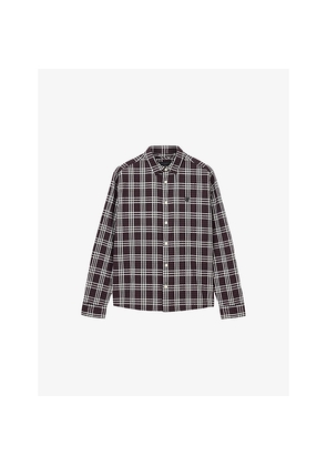 Mens Allsaints Santiago Logo-Embroidered Checked Cotton Shirt
