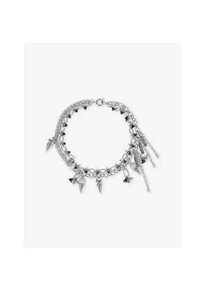 Womens The Kooples 2-Row Spiked Brass Necklace