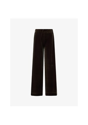 Womens Me And Em Wide-Leg Velour Palazzo Trousers