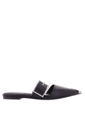 Alexander McQueen Mules With Metal Tip In Leather