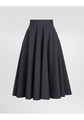 Dolce & Gabbana Woolen Midi Circle Skirt - Woman Skirts Gray 54