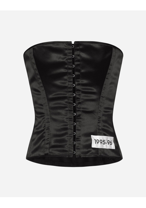 Dolce & Gabbana Corset With Re-edition Label - Woman Shirts And Tops Black Satin 38