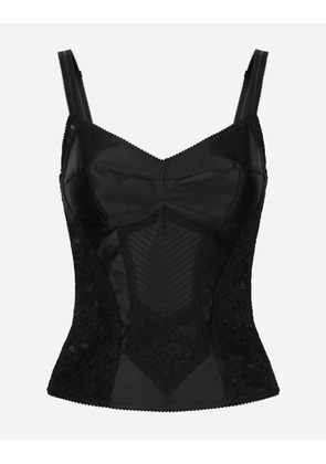 Dolce & Gabbana Corset Lace And Satin Top - Woman Shirts And Tops Black 50
