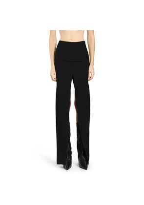 Wool Drill Long Skirt with Slits