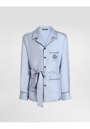 Dolce & Gabbana Silk Twill Robe - Man Underwear And Loungewear Light Blue 56