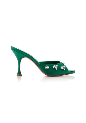 Christian Louboutin Degraqueen 85mm Crystal-Embellished Crepe Satin Sandals - Moda Operandi