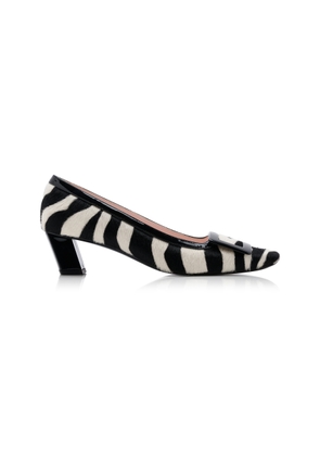 Roger Vivier Belle Vivier Patent Leather-Trimmed Pony Hair Pumps - Moda Operandi