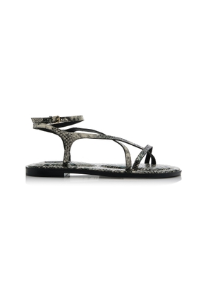 A.Emery Edna Snake-Effect Leather Sandals - Moda Operandi