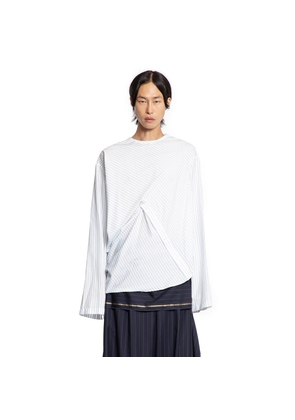 Reconstructed Pinstriped Long Sleeve Top