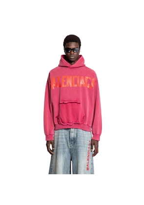 Tape Type Ripped Pocket Hoodie