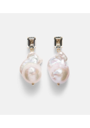 Mateo 14kt gold drop earrings with amethysts and Baroque pearls