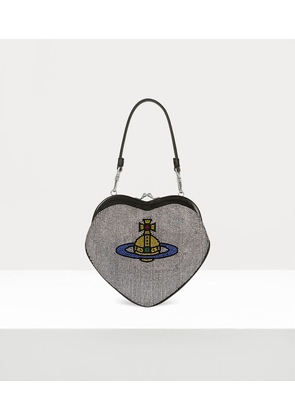 Vivienne Westwood Belle Heart Frame Purse Hotfix Diamante Silver One Size Women