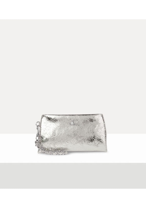 Vivienne Westwood Sadie Wristlet Pouch Metallic Crinkle Warm-silver