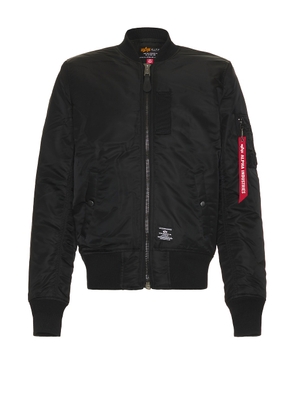 ALPHA INDUSTRIES MA-1 Mod Flight Jacket in Black - Black. Size L (also in M, S, XL/1X).
