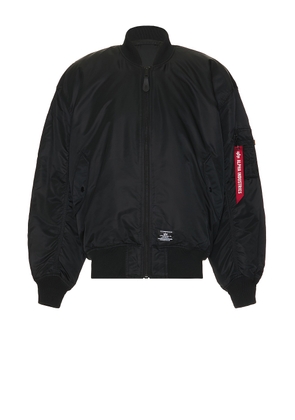 ALPHA INDUSTRIES MA-1 Blood Chit Flight Jacket Gen II in Black - Black. Size M (also in L, S, XL/1X, XS, XXL/2X).