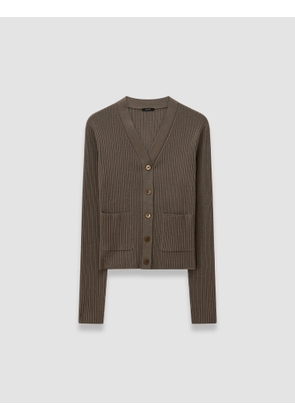 Merino Rib Knit Cardigan - M