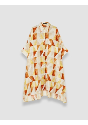 Dania Marble Print Silk Dress - M