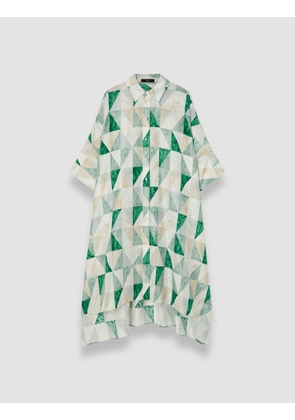 Dania Marble Print Silk Dress - M