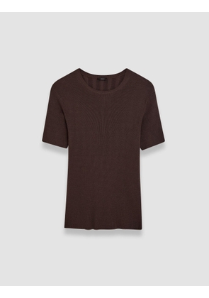 Satiny Rib Knit Top - L