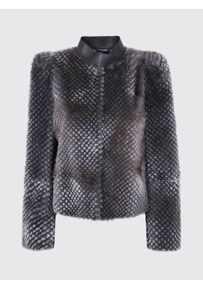 Fur Coat GIORGIO ARMANI Woman color Grey
