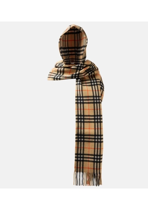 Burberry Burberry Check cashmere hooded scarf