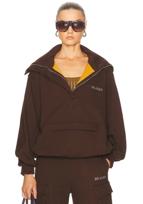 THE ATTICO Fleece Jacket in Dark Brown - Brown. Size 40 (also in 38).