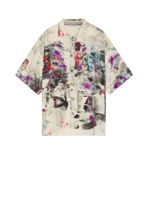 Acne Studios Setar Short Sleeve Shirt in White Multicolor - White. Size 48 (also in 46, 50, 52, 54).