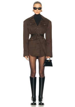 EAVES Lumi Mini Dress in Espresso - Brown. Size L (also in M, XL).