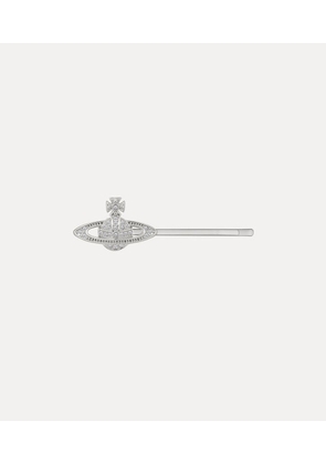 Vivienne Westwood Mini Bas Relief Bobby Pin Silver Cubic Zirconia Women