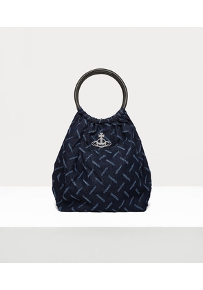 Vivienne Westwood Molly Large Shoulder Bag Ripped Denim Denim-blue