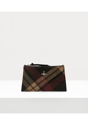 Vivienne Westwood Small Flat Zip Clutch Harris Tweed Check Light-check