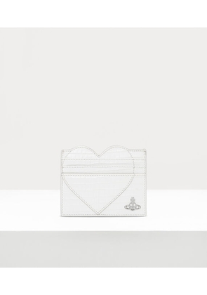 Vivienne Westwood Heart Card Holder Mini Croc-embossed White One Size Women