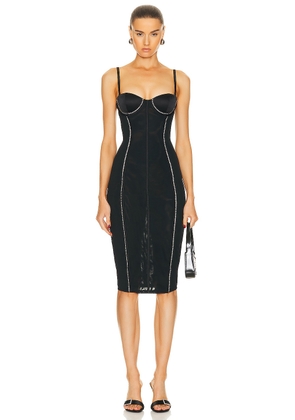 fleur du mal Brilliant Mesh Bustier Dress in Black - Black. Size 2 (also in 0).