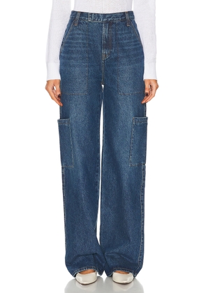 GRLFRND Elyse Trouser Cargo Jeans in Crissy Field - Blue. Size 25 (also in 26, 27).