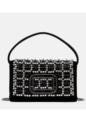 Roger Vivier Pilgrim Micro embellished velvet clutch