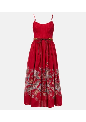 Zimmermann Rhiannon gathered paisley cotton midi dress