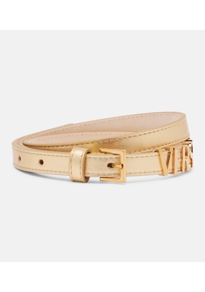 Versace Logo metallic leather belt