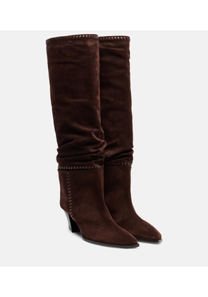 Jimmy Choo Hart Stitch 60 suede knee-high boots