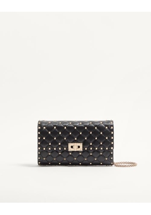Valentino Garavani Rockstud Spike Nappa Leather Crossbody Clutch Bag Woman BLACK UNI