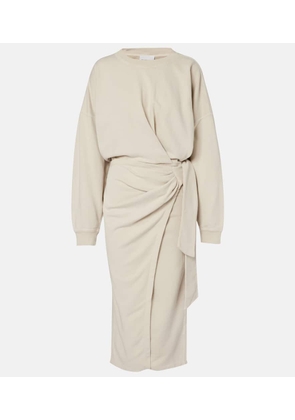 Marant Etoile Draped cotton jersey sweatshirt dress