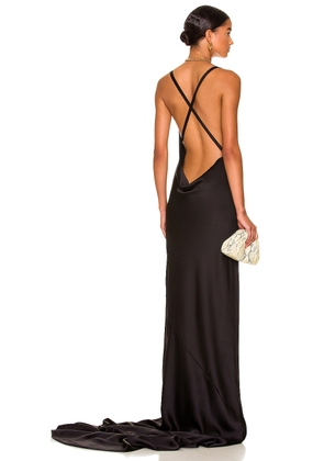 Norma Kamali Cross Back Bias Gown in Black - Black. Size M (also in L).