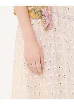 Valentino Garavani VLogo Signature Ring In Metal, Enamel And Crystals Woman GOLD/PINK 11