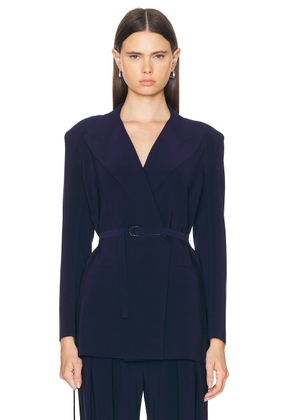 Norma Kamali Classic Double Breasted Jacket in True Navy - Navy. Size XS (also in ).
