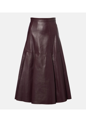 Emilia Wickstead Kensie high-rise leather midi skirt