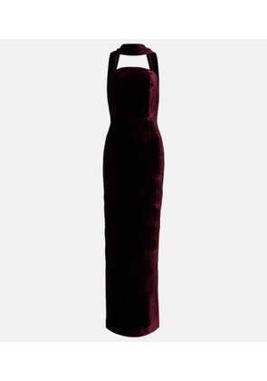 Roland Mouret Scarf-detail velvet corset gown