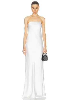 Norma Kamali Bias Strapless Gown in Snow White - White. Size M (also in L).