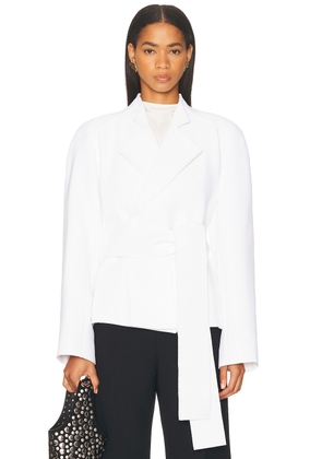 KHAITE Edith Jacket in Chalk - White. Size M (also in ).