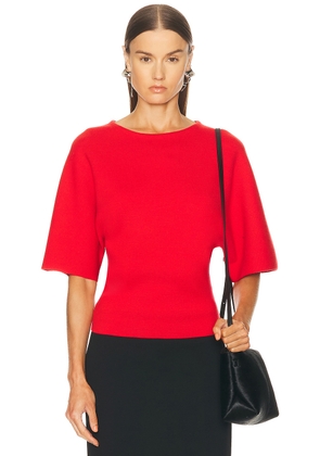 KHAITE Warren Top in Fire Red - Red. Size S (also in L).