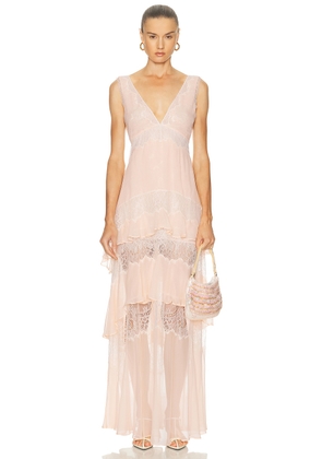 LoveShackFancy Callista Dress in Lingerie Peche - Blush. Size 2 (also in 0, 4, 6, 8).