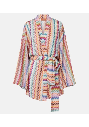 Missoni Zig Zag oversized lame wrap cardigan